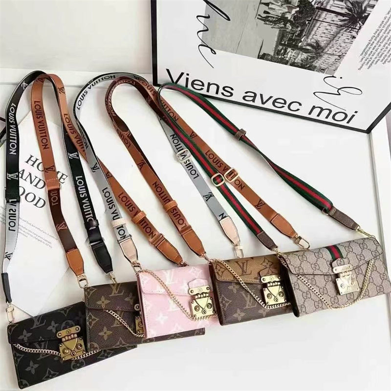 Monogram LV Luxurious Phone Case With Strap For iPhone 12-18 Pro & Pro Max
