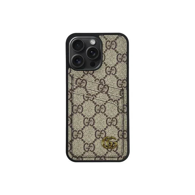 GG Classic Luxury Card Bag Case for iPhone 12-18 Pro & Pro Max