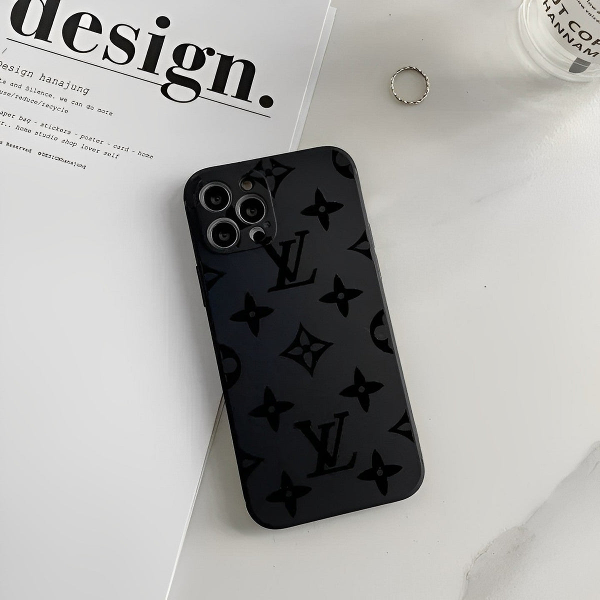 Premium Monogram Leather Case for iPhone 12-18 Pro & Pro Max