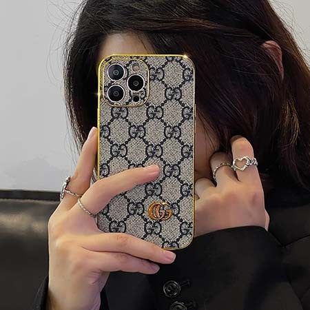 GG Supreme Navy Monogram Leather Case for iPhone 13-18 Pro & Pro Max