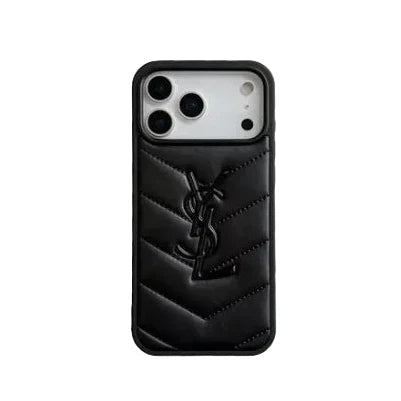 Luxury YSL Leather Phone Case for iPhone 13-18 Pro & Pro Max