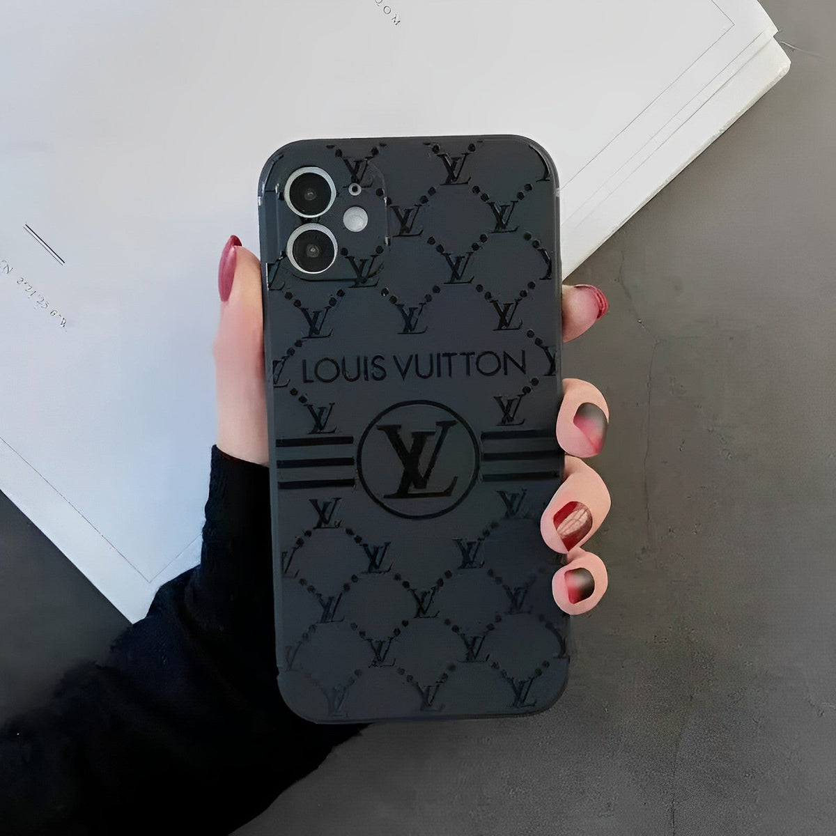 Premium Monogram Leather Case for iPhone 12-18 Pro & Pro Max