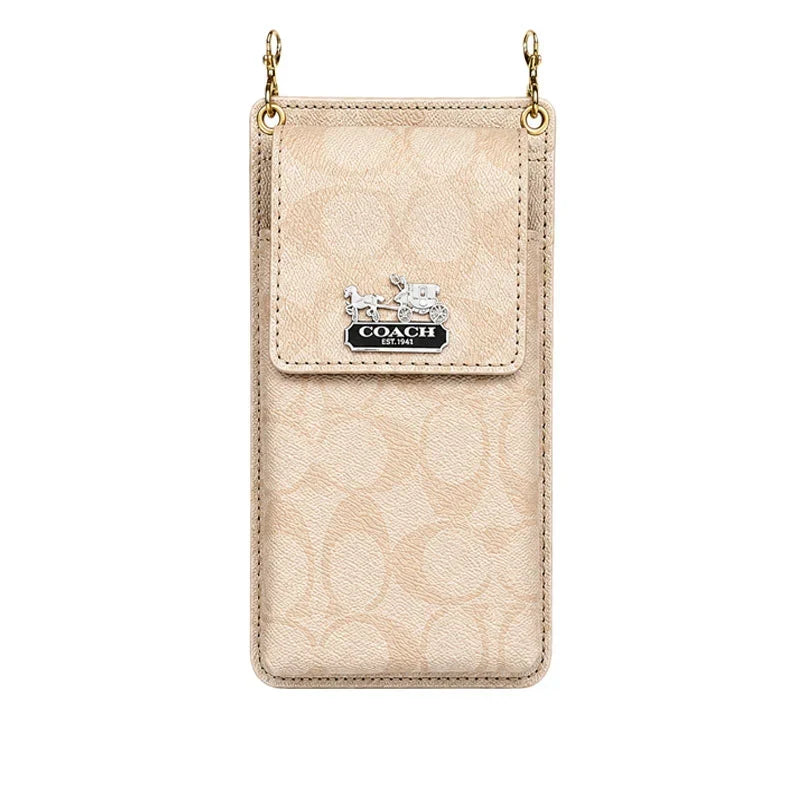 Luxury Coach Monogram Multi-Pocket Crossbody Phone Bag