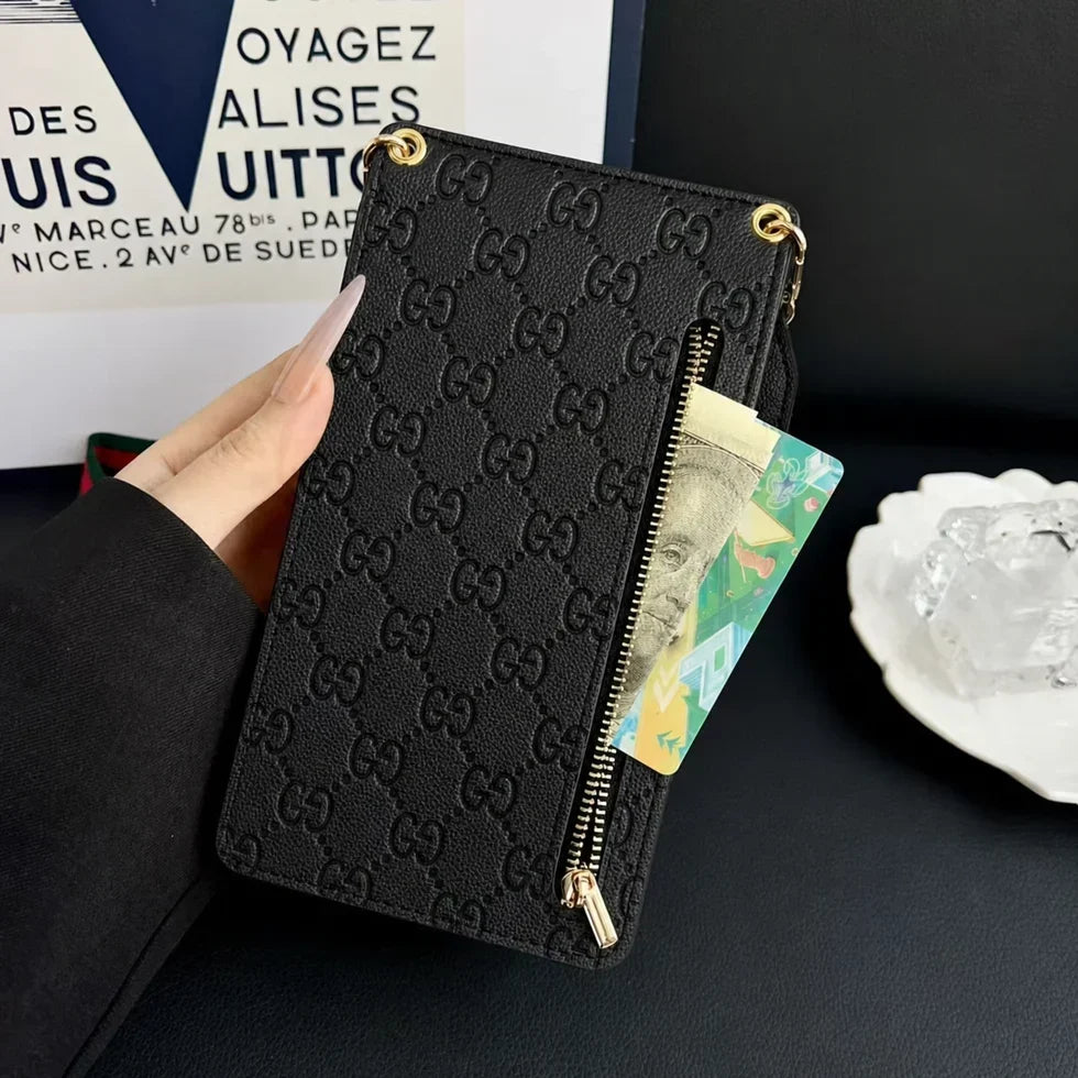 Luxury Gucci Monogram Multi-Pocket Crossbody Phone Bag