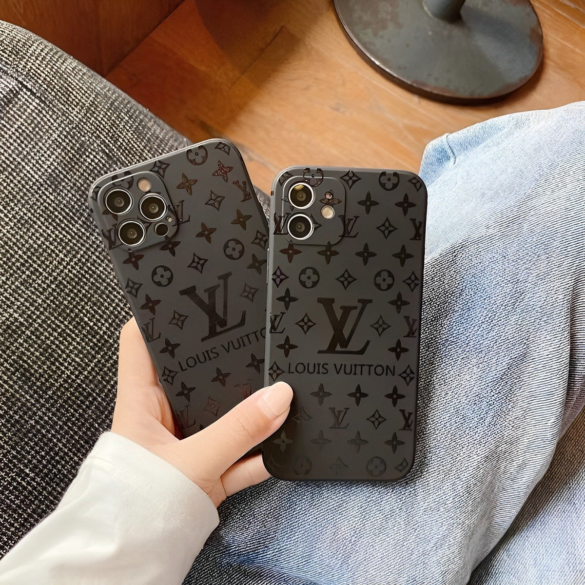 Premium Monogram Leather Case for iPhone 12-18 Pro & Pro Max