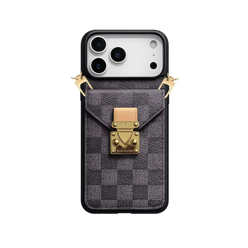 Premium Leather Monogram Phone Case For iPhone 13-18 Pro & Pro Max