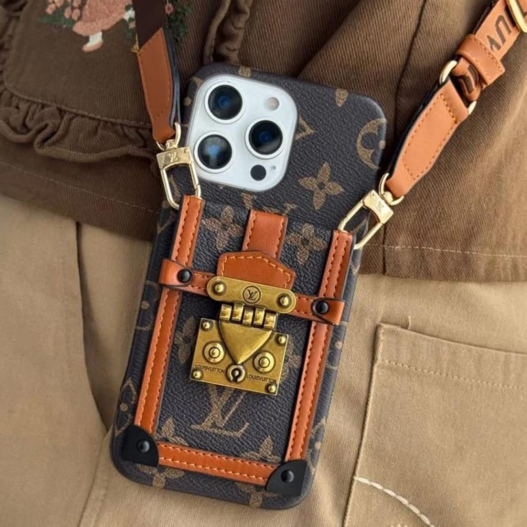 Luxury Monogram Trunk Phone Case for iPhone 12-18 Pro & Pro Max