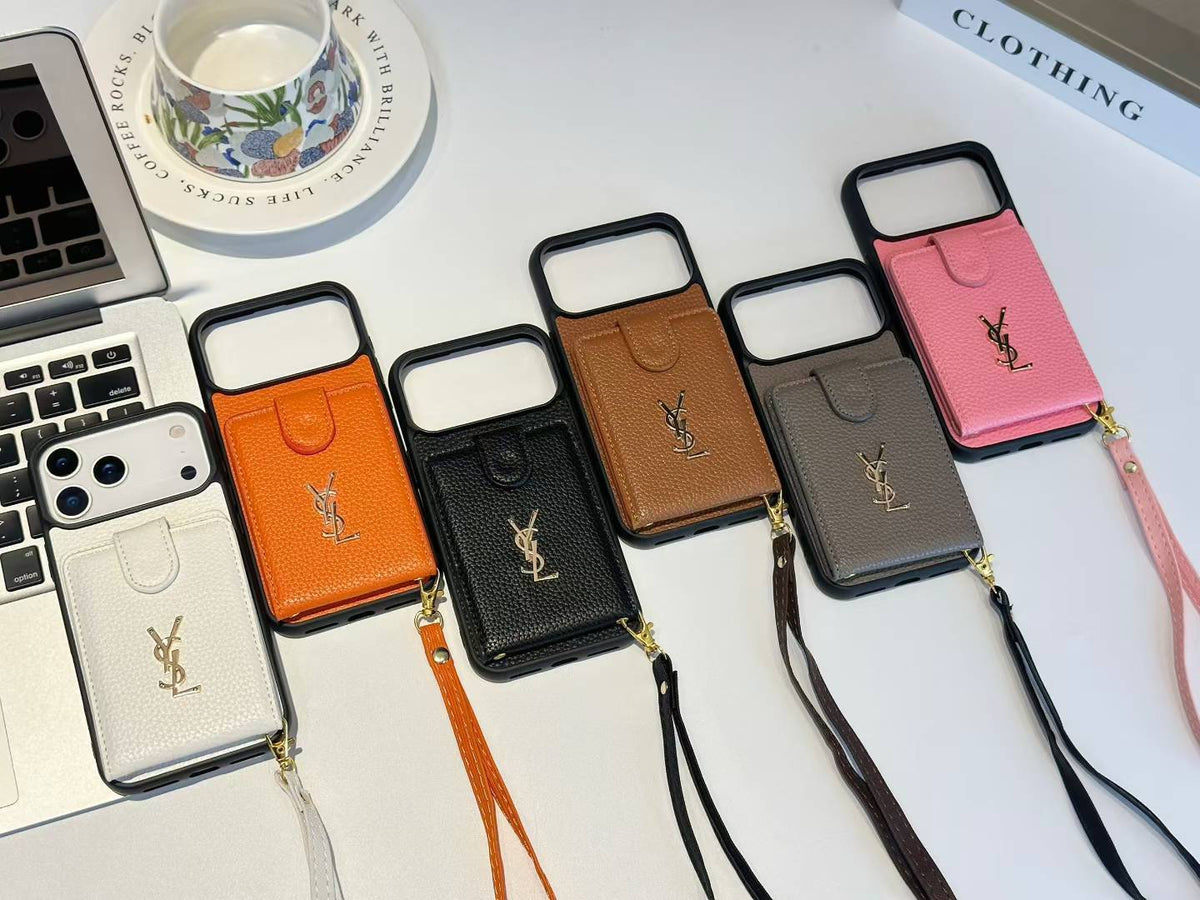 Premium YSL Case Card Holder For iPhone 12-18 Pro & Pro Max