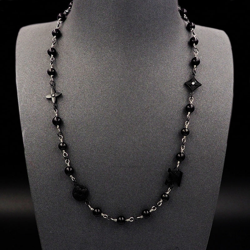 X678 Men's Titanium Steel Necklace Bracelet Set Jewelry