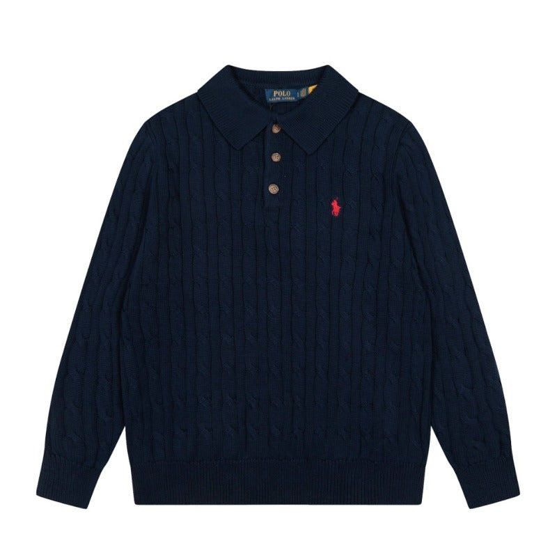 LFC5 New men's and women's spring and autumn collared sweaters, sweater base clothes