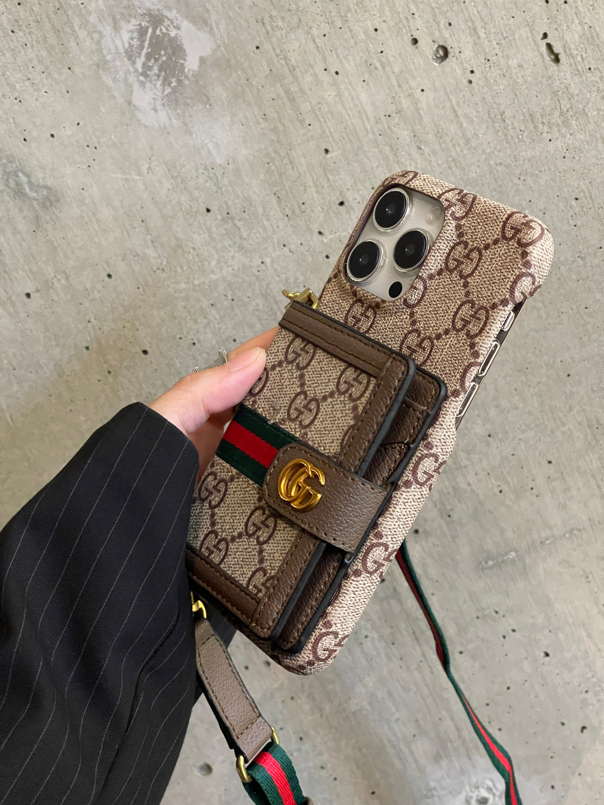 GG Ophidia Leather Wallet Crossbody for iPhone 12-18 Pro & Pro Max