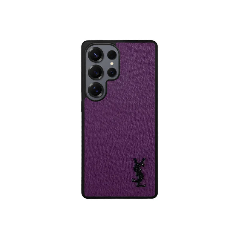 Luxury Purple Saffiano Case for Samsung S22-S26 Series